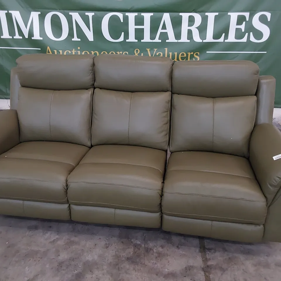 DESIGNER SIENNA POWER RECLINING THREE SEATER OREGANO LEATHER 