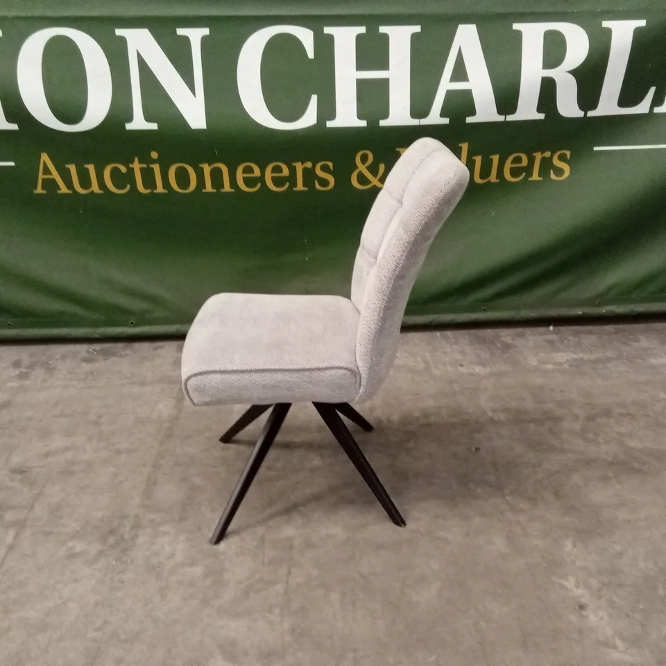 QUALITY DESIGNER FABRIC UPHOLSTERED SWIVEL DINING CHAIR