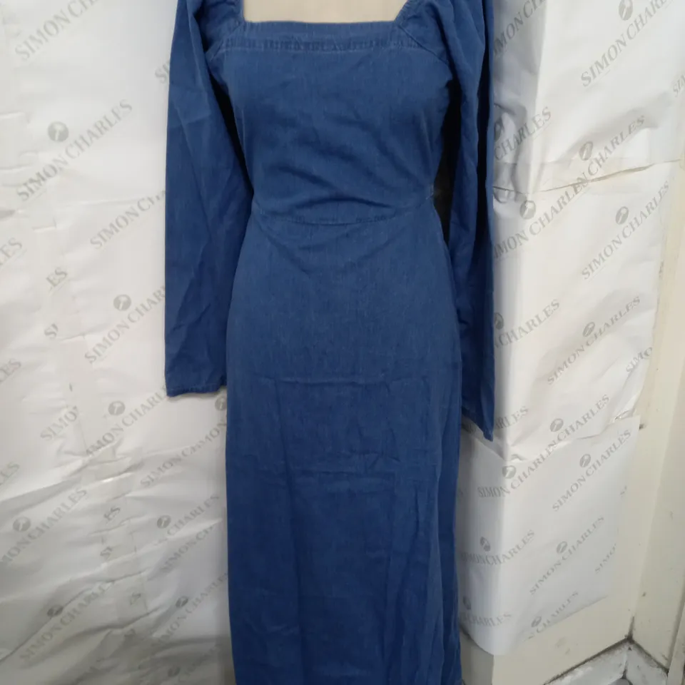 NOBODY'S CHILD DENIM ABBY MIDI DRESS IN BLUE SIZE 10