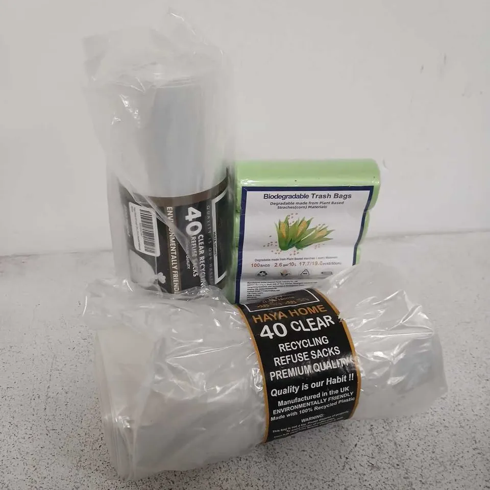 9 ASSORTED TRASH BAGS & REFUSE SACKS SETS
