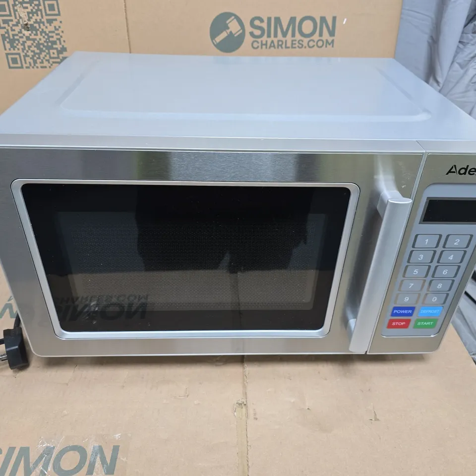 ADEXA MICROWAVE OVEN – SILVER COUNTERTOP APPLIANCE