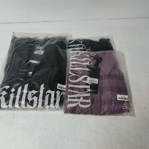 LOT OF APPROXIMATELY 40 BRAND NEW KILLSTAR CLOTHING ITEMS TO INCLUDE FALLEN LIGHT TOP, FAWNLIGHT TOP AND HAZEVIL CARDIGANS - VARIOUS SIZES