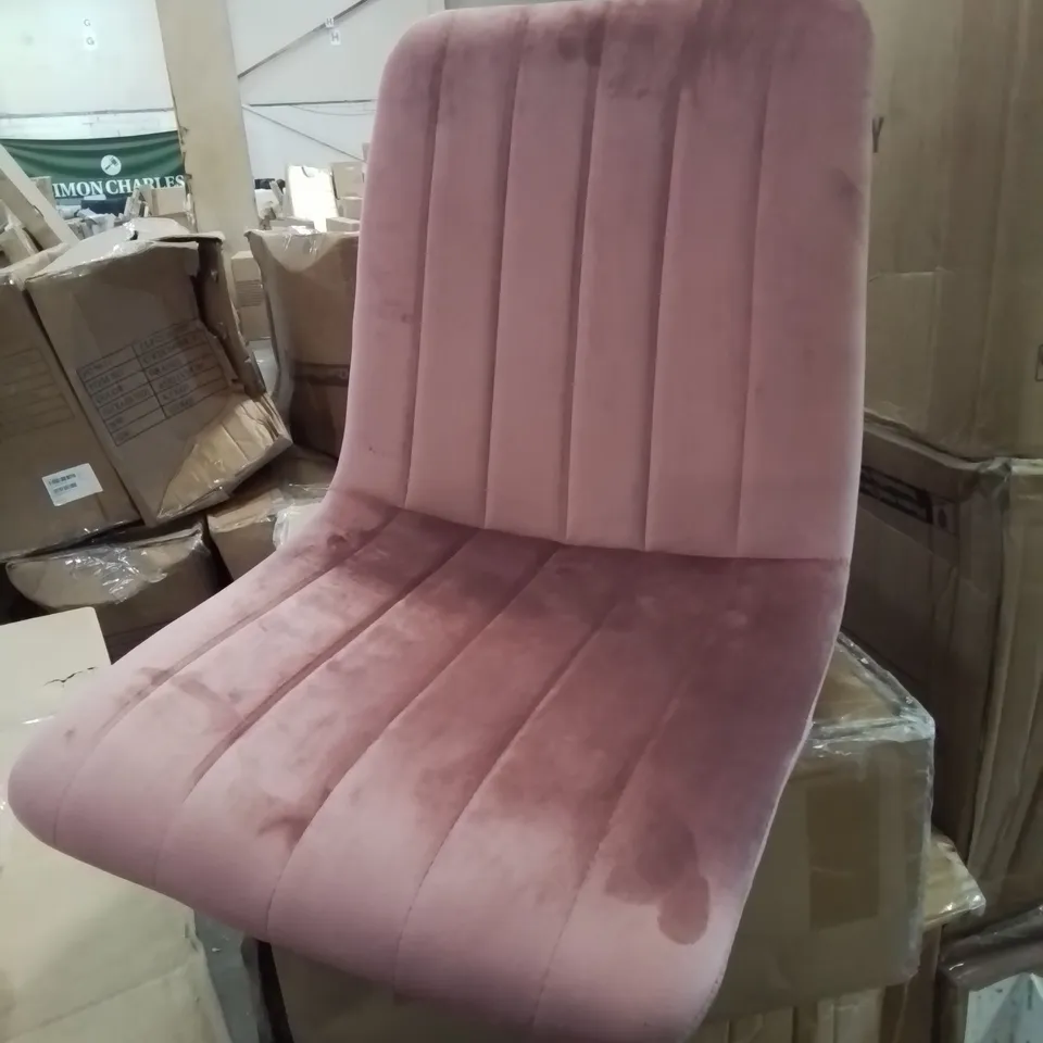 BOXED SET OF 2 DUSTY PINK VELVET DINING CHAIRS