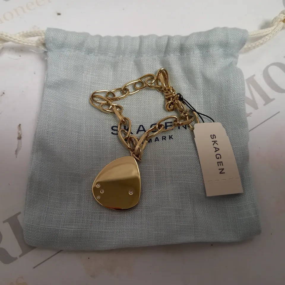 SKAGEN DENMARK KARIANA PEBBLE GOLD-TONE STAINLESS STEEL BRACELET