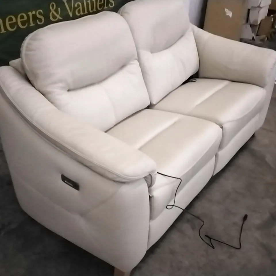 QUALITY BRITISH DESIGNED & MANUFACTURED G PLAN JACKSON 3 SEATER POWER RECLINER SOFA CAPRI STONE LEATHER