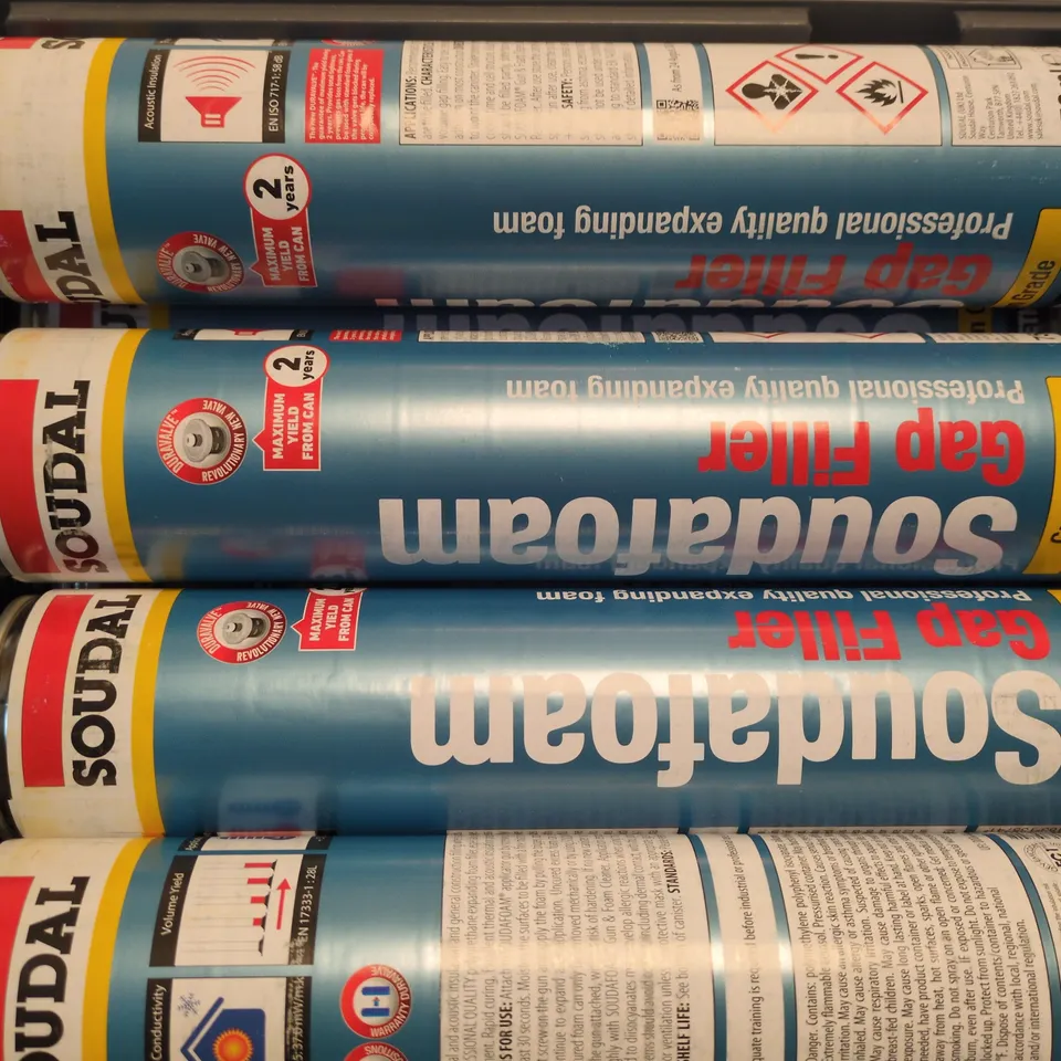 10 SOUDAL SOUDAFOAM GAP FILLER GUN GRADE (750ML) - COLLECTION ONLY