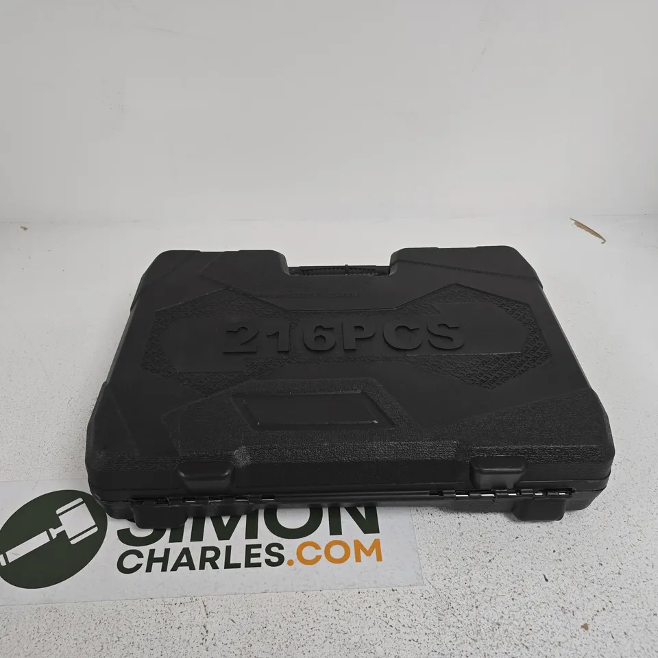 216 PIECE SOCKET/RATCHET SET IN BLACK CASE