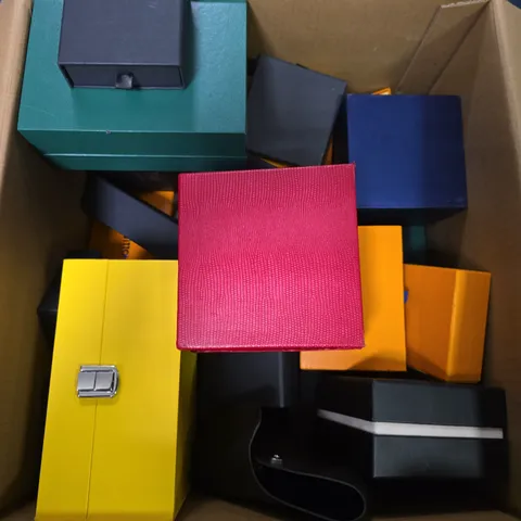 BOX OF APPROXIMATELY 15 DESIGNER JEWELLERY BOXES IN VARIOUS SIZES & DESIGNS 