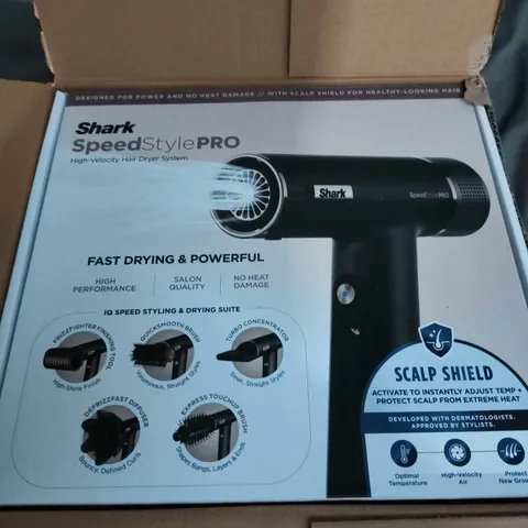 BOXED SHARK SPEED STYLE PRO STYLING AND DRYING SUITE 