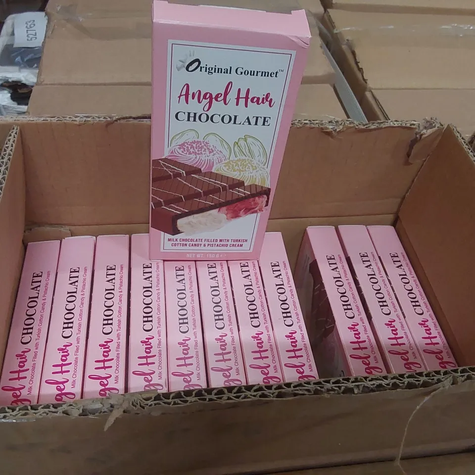 PALLET CONTAINING APPROXIMATELY 258x 150g ORIGINAL GOURMET ANGEL HAIR TURKISH COTTON CANDY & PISTACHIO CREAM CHOCOLATE