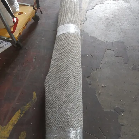 ROLL OF QUALITY ABINGDON WOOL LOOP NATURAL CARPET - APPROXIMATELY 2.05 x 4m