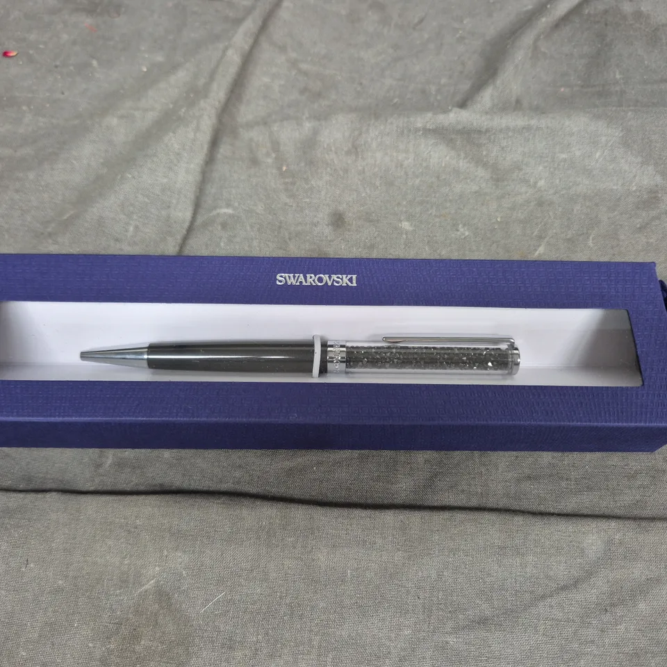 SWAROVSKI CRYSTAL PEN - BOXED, BLACK BARREL WITH CRYSTAL-EMBELLISHED CAP