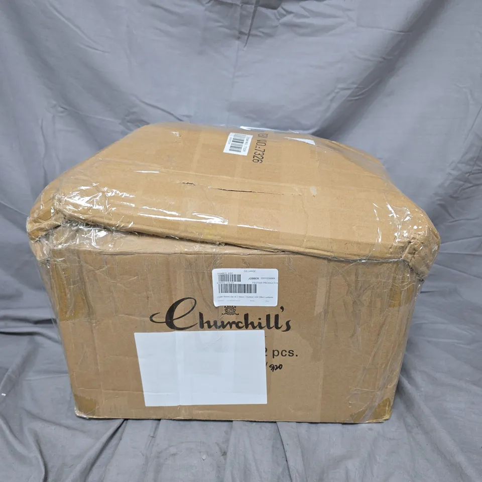 HOME STORIES SET OF 2 INDOOR / OUTDOOR LED EFFECT LANTERNS