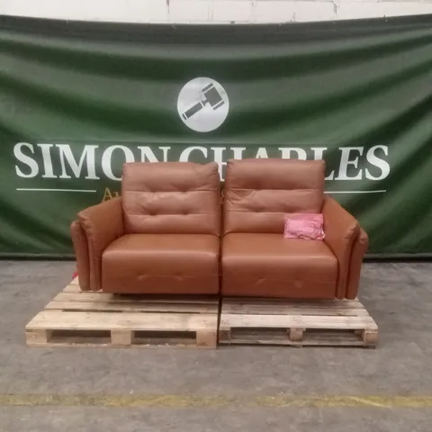 QUALITY DESIGNER ITALIAN MADE BOLZANO 2 SEATER POWER RECLINING LEATHER LOVESEAT SOFA