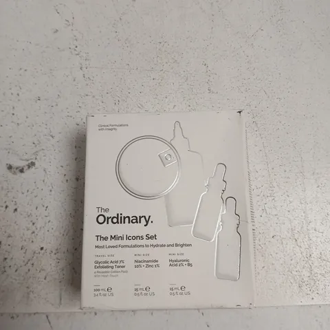 THE ORDINARY THE MINI ICONS SET – GLYCOLIC ACID 7% EXFOLIATING TONER (100 ML), NIACINAMIDE 10% + ZINC 1% (15 ML), HYALURONIC ACID 2% + B5 (15 ML)