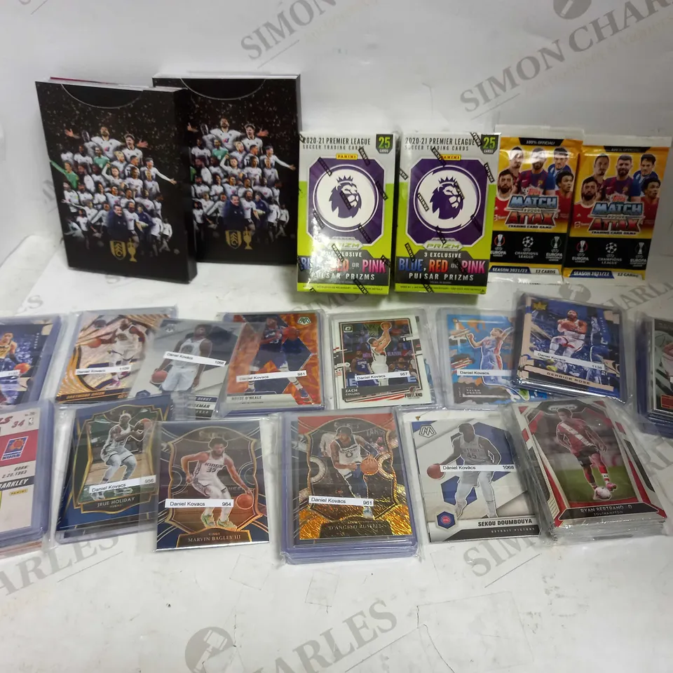 LOT OF A SIGNIFICANT QUANTITY OF ASSORTED SPORTING TRADING CARDS/POSTCARDS/STICKERS