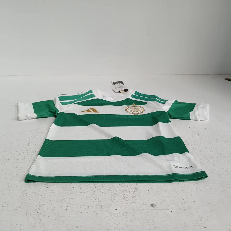 Celtic FC Home Shirt – Adidas – Youth UK 7-8Y (EU 128) Green & White Hoops