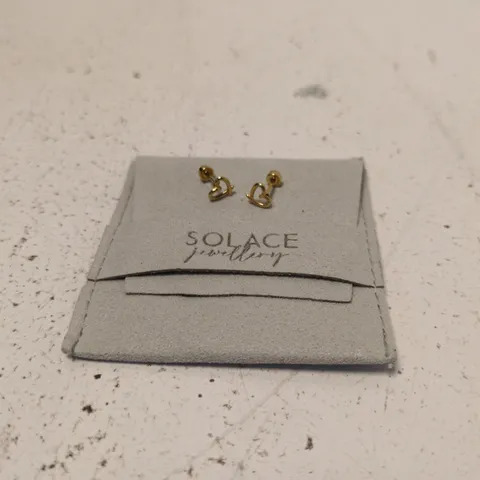 SOLACE JEWELLERY GOLD-TONE HEART STUD EARRINGS