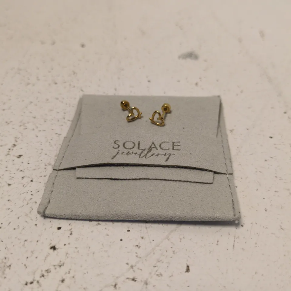 SOLACE JEWELLERY GOLD-TONE HEART STUD EARRINGS