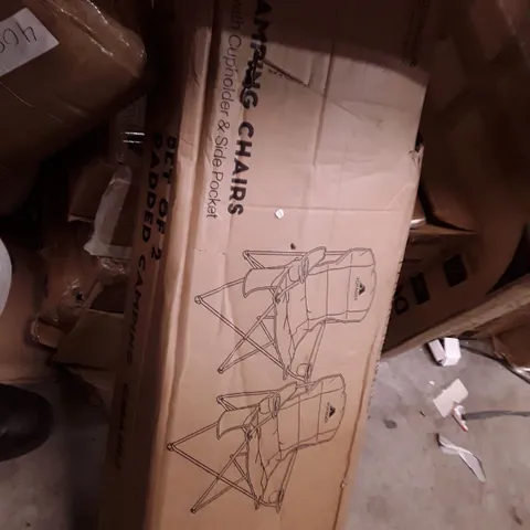 BOXED KEPLIN VOYAGER PADDED CAMPING CHAIRS WITH CUP HOLDER AND SIDE POCKETS 