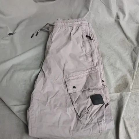 RIVER ISLAND CARGO PANTS – LIGHT GREY - UK SMALL