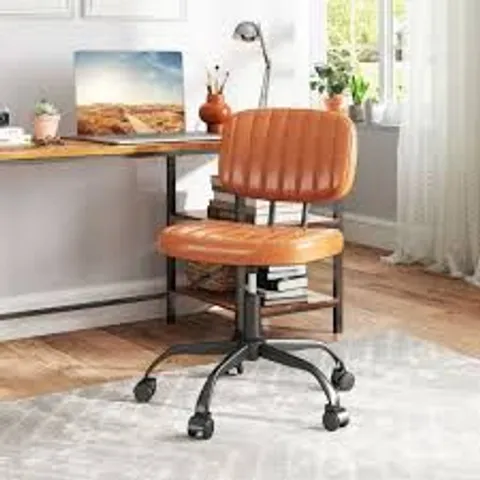 BOXED COSTWAY HOME OFFICE SMALL ARMLESS DESK CHAIR WITH WHEELS AND LUMBAR SUPPORT