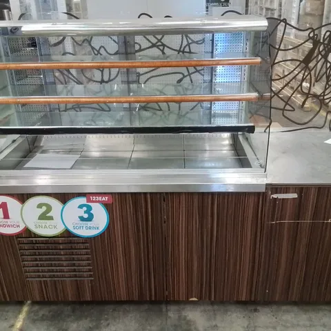 LARGE STAINLESS STEEL COMMERCIAL FOOD DISPLAY FRIDGE