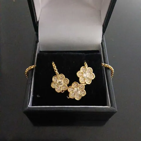 DIAMONIQUE FLOWER FS BRACELET STERLING SILVER SIMULATED YELLOW DIAMOND