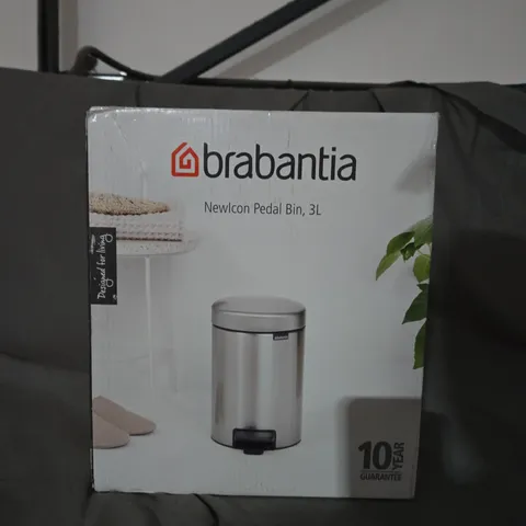 BOXED BRABANTIA NEWLCON PEDAL BIN - 3L