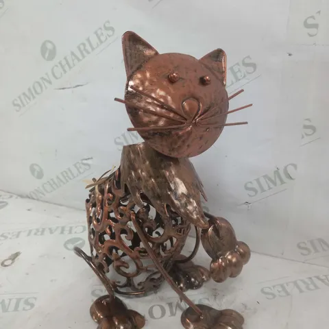 SOLAR POWERED METAL CAT SCROLL LIGHT