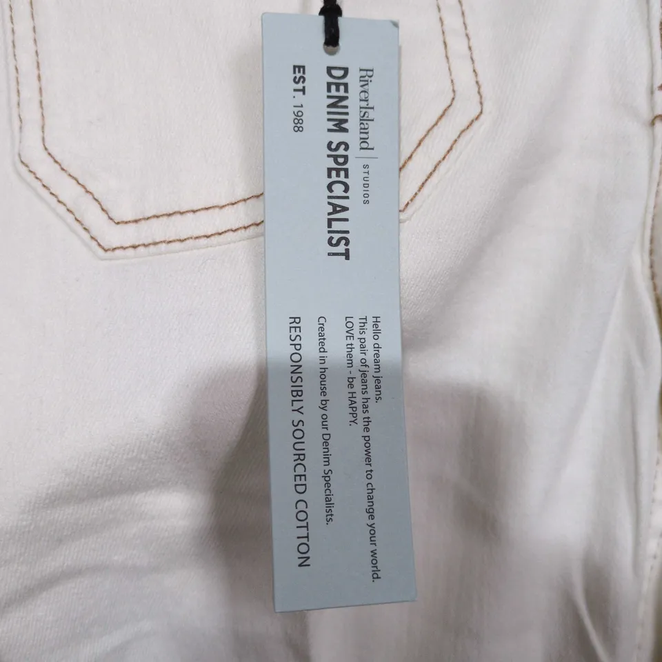 RIVER ISLAND DENIM SPECIALIST WHITE DAYWEAR TROUSERS – UK 8R