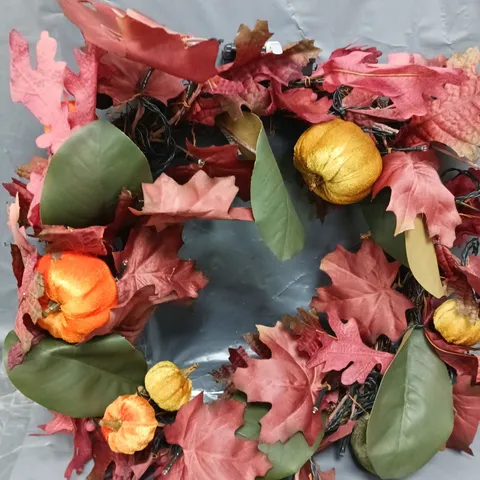 BOXED MULTI COLOURED  PUMPKIN WREATH 