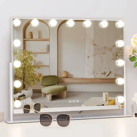 BOXED CHAOYICHI MAGNIFYING LIGHTED METAL FRAMED LEANING MAKEUP MIRROR (1 BOX)