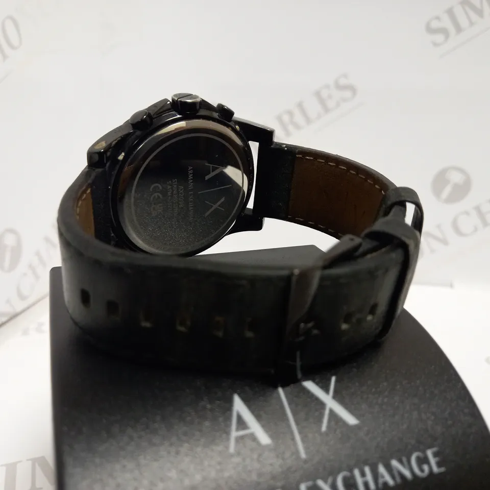 ARMANI EXCHANGE CHRONOGRAPH BLACK LEATHER STRAP WATCH RRP £179