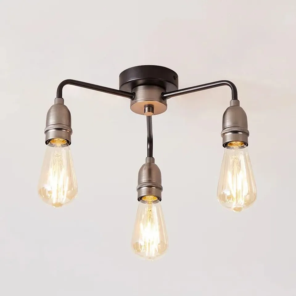 PELIETIER 3 LIGHT SEMI FLUSH MOUNT FIXTURE FINISH X 2