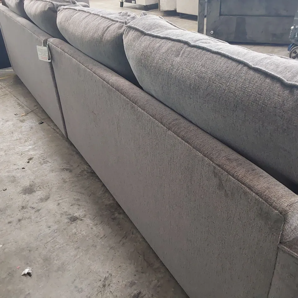 BOXED DESIGNER CORSICA STORAGE FOOTSTOOL NAVY GREY LEATHER CONTRASTING STITCHING 