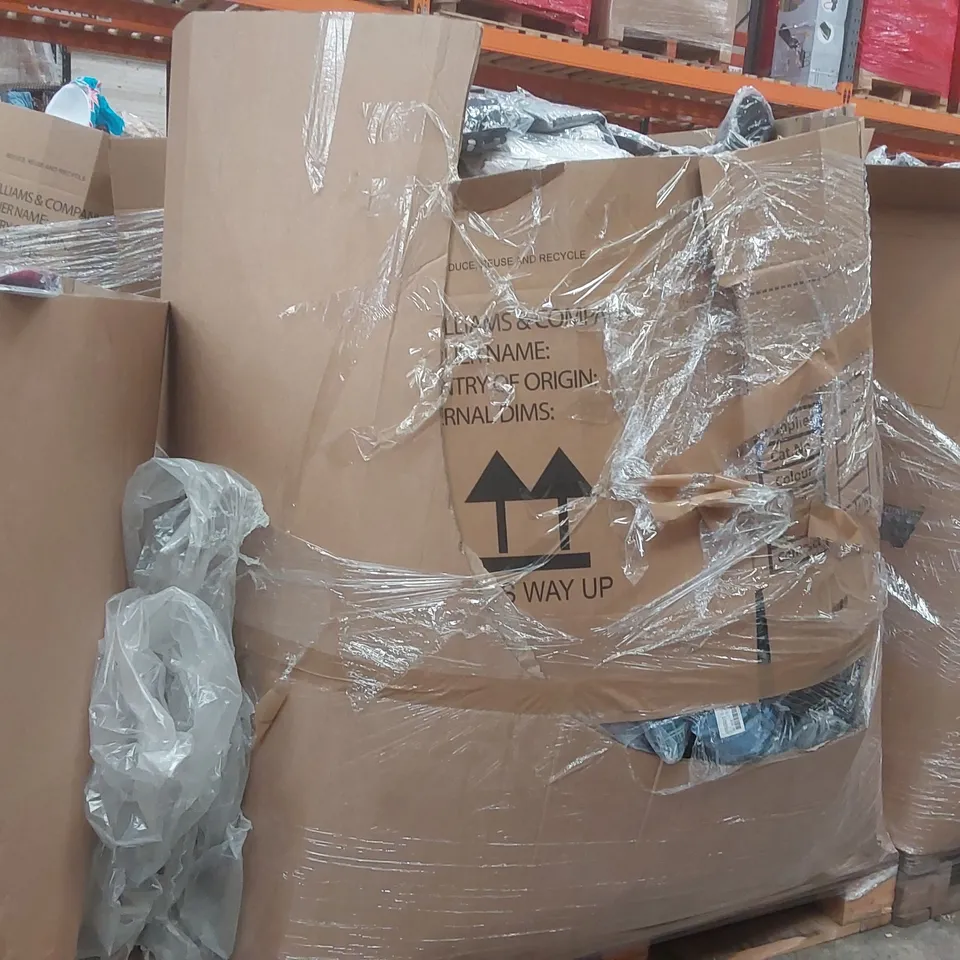 PALLET CONTAINING APPROXIMATELY 600x BRAND NEW ASSORTED DESIGNER CLOTHING ITEMS INCLUDING: JOANNA HOPE DRESS, SIMPLY BE TOP, BATHING SUIT, MAGISCULPT JEANS ECT