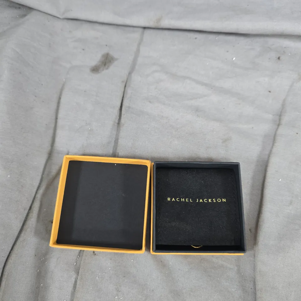 RACHEL JACKSON RING IN ORANGE PRESENTATION BOXED EARRINGS MISSING A BAND LOVE HEART SHAPED 
