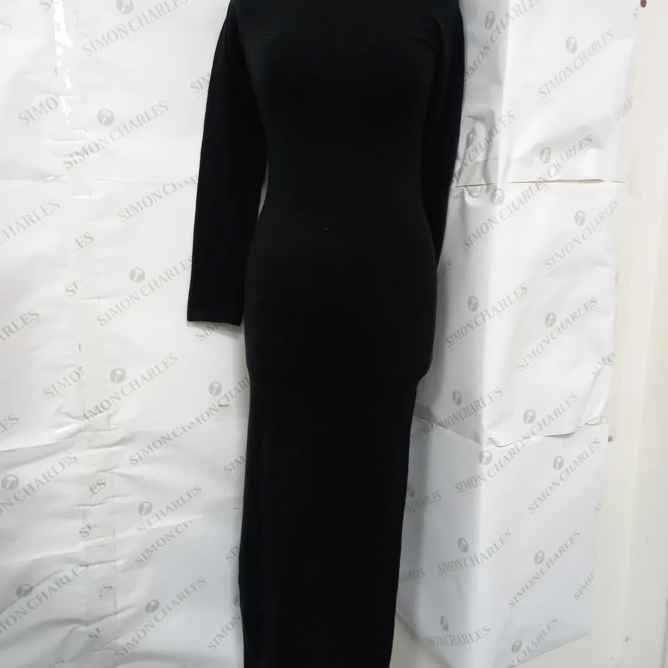 FRENCH CONNECTION BABYSOFT ROLL NECK DRESS IN BLACK - XS