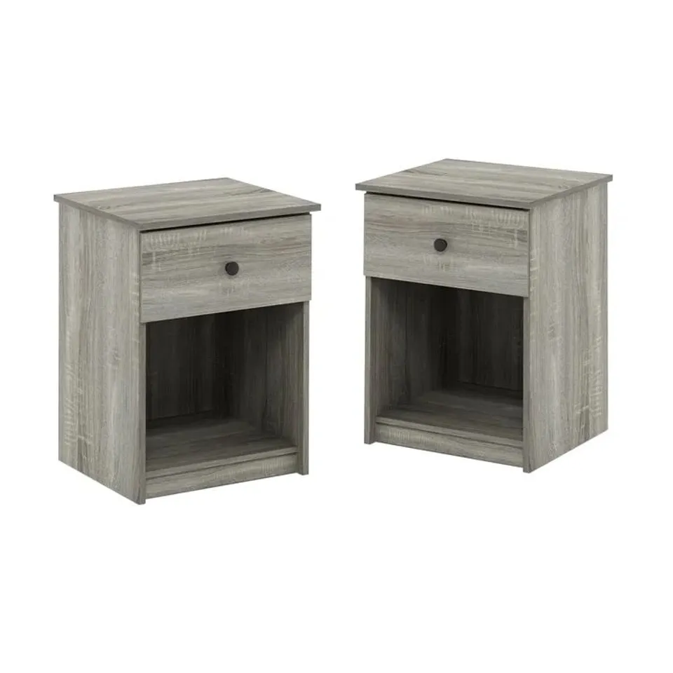 BOXED GILLIAN 1 DRAWER BEDSIDE TABLE GREY