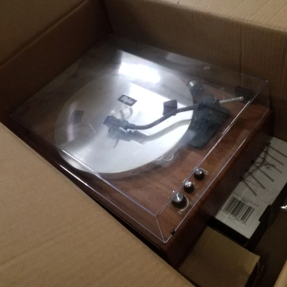 PALLET CONTAINING ASSORTED ELECTRICAL PRODUCTS INCLUDING TURNTABLE, DOORBELLS, WIRELESS THERMOSTATS, DIGITAL DOME CAMERAS & WALL MOUNTED DIGITAL TIMER