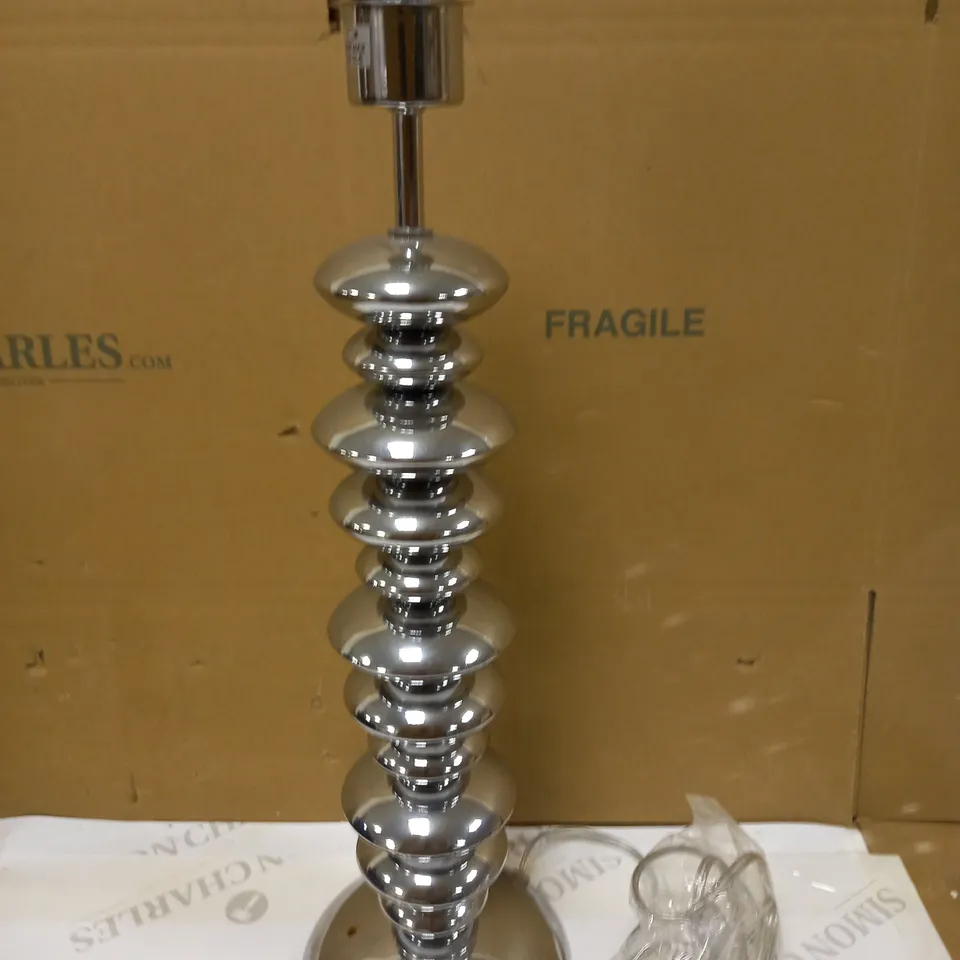 DAR LIGHTING GROUP TABLE LAMP BASE ONLY - CHROME FINISH