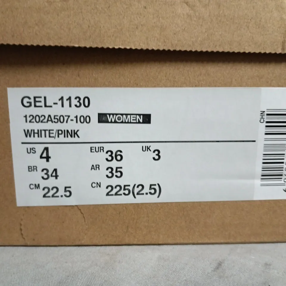 ASICS GEL-1130 WOMEN'S RUNNING SHOES – WHITE/PINK, UK 3 (US 4, EU 36)