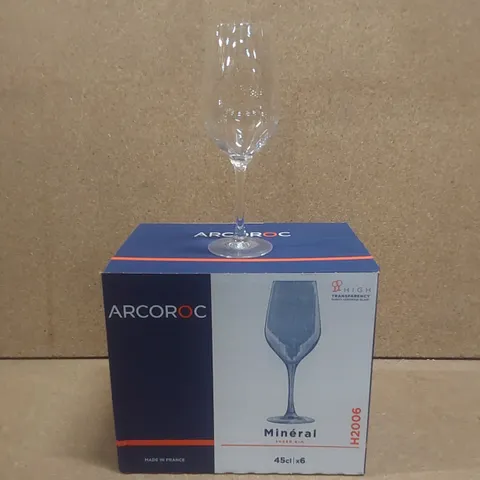 BOXED SET OF 23 ARCOROC MINÉRAL SHEER RIM GLASSES 