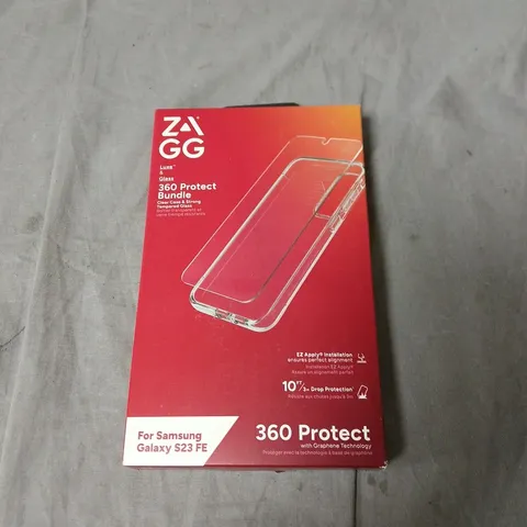 BOX OF APPROXIMATELY 50 ZAGG 360 PROTECT BUNDLE FOR SAMSUNG GALAXY S23 FE
