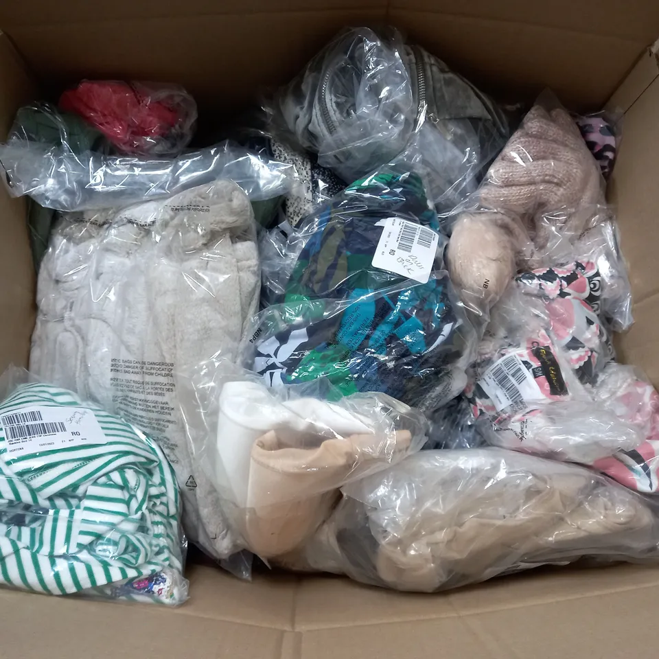 BOX OF APPROX 20 ASSORTED CLOTHING ITEMS TO INCLUDE - BADHGLEY MISCHKA - COZEE HOME - MUK LUKS ECT 