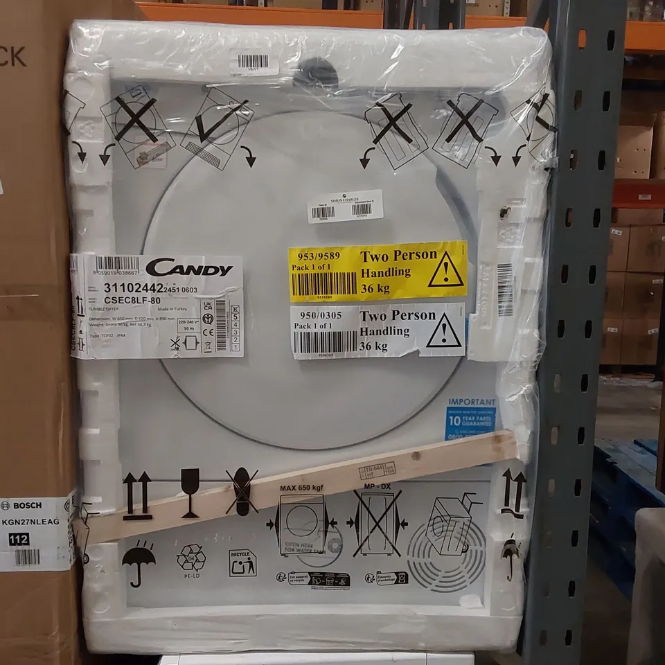 CANDY SMART 8Kg CONDENSER TUMBLE DRYER WHITE CSEC8LF