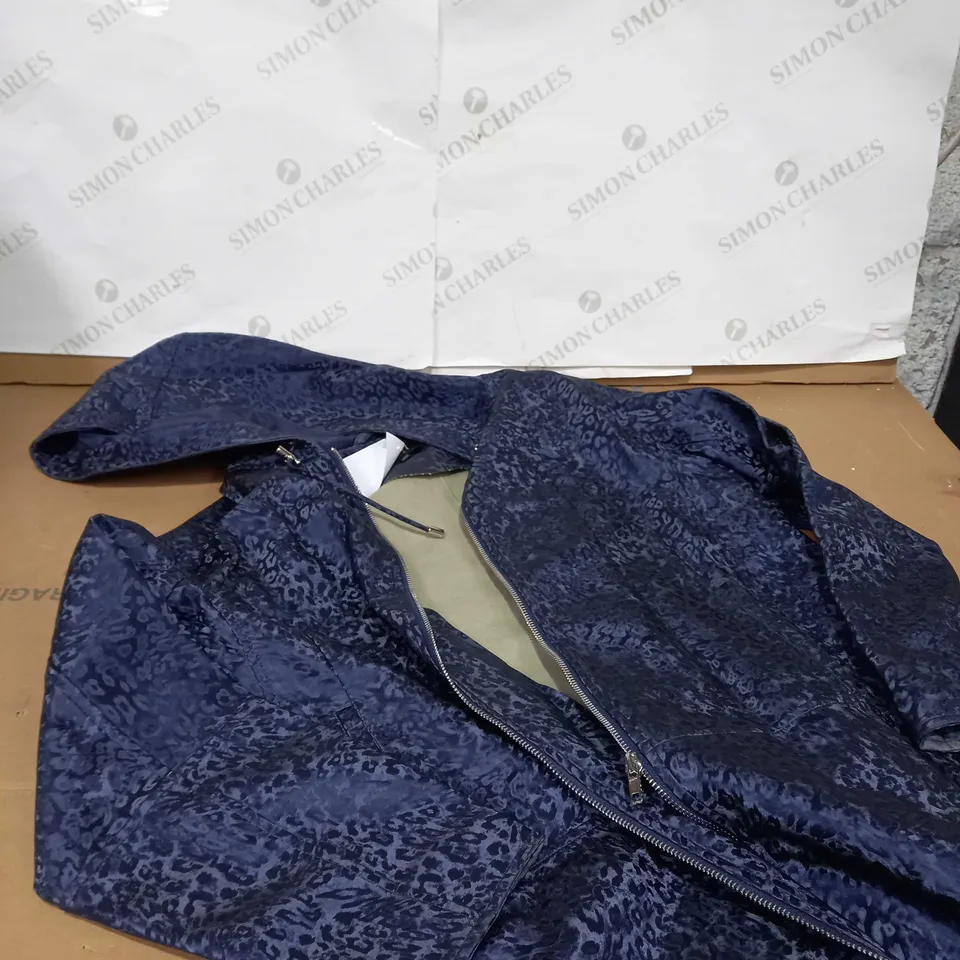 FRANK USHER LEOPARD PRINT HOODED JACKET SIZE S/M