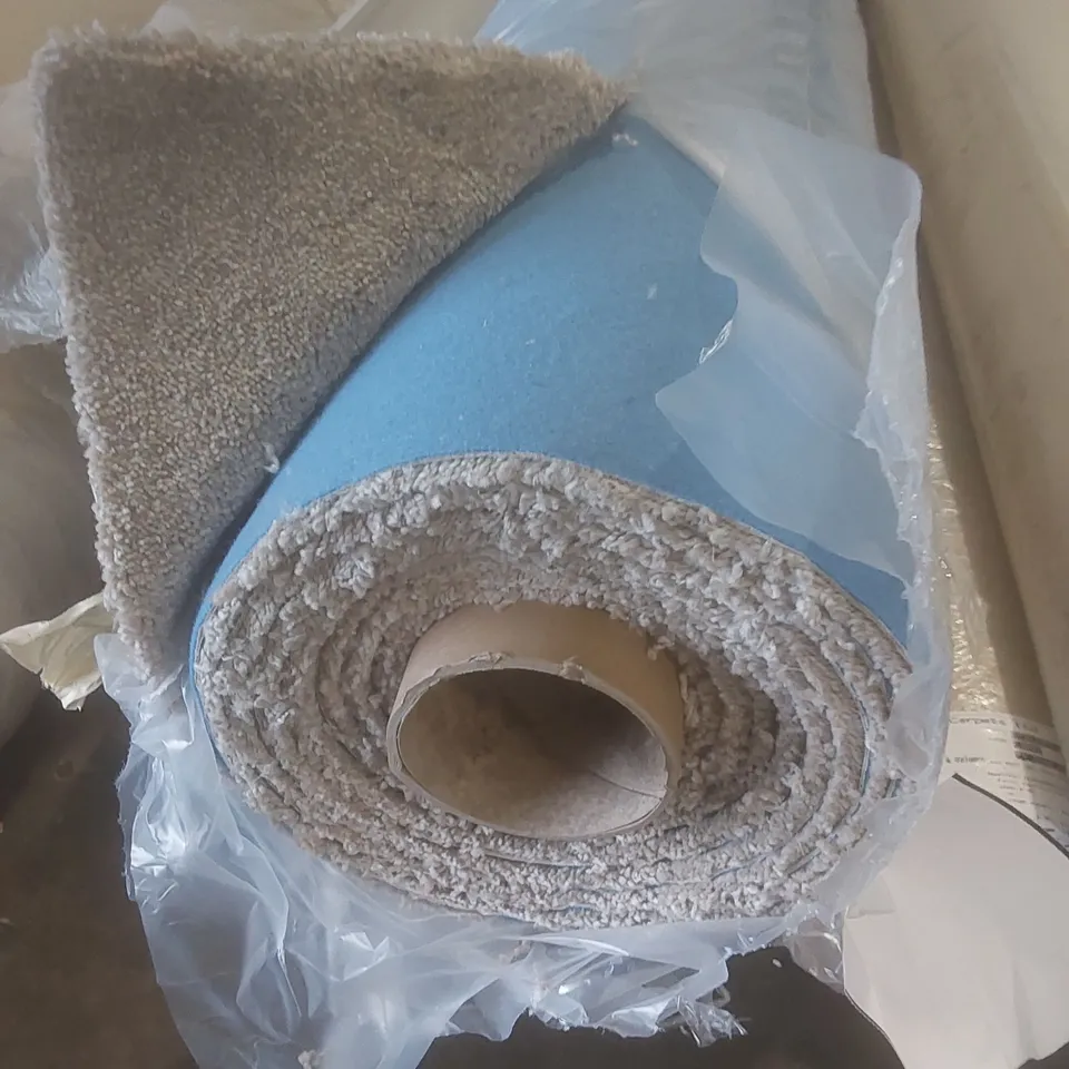 ROLL OF QUALITY DURHAM TWIST PORRIDGE AB CARPET // SIZE: APPROX 4m X UNSPECIFIED 