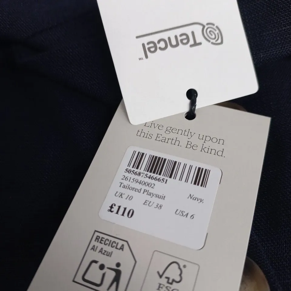 NOBODY'S CHILD TAILORED PLAYSUIT – NAVY, UK 10 